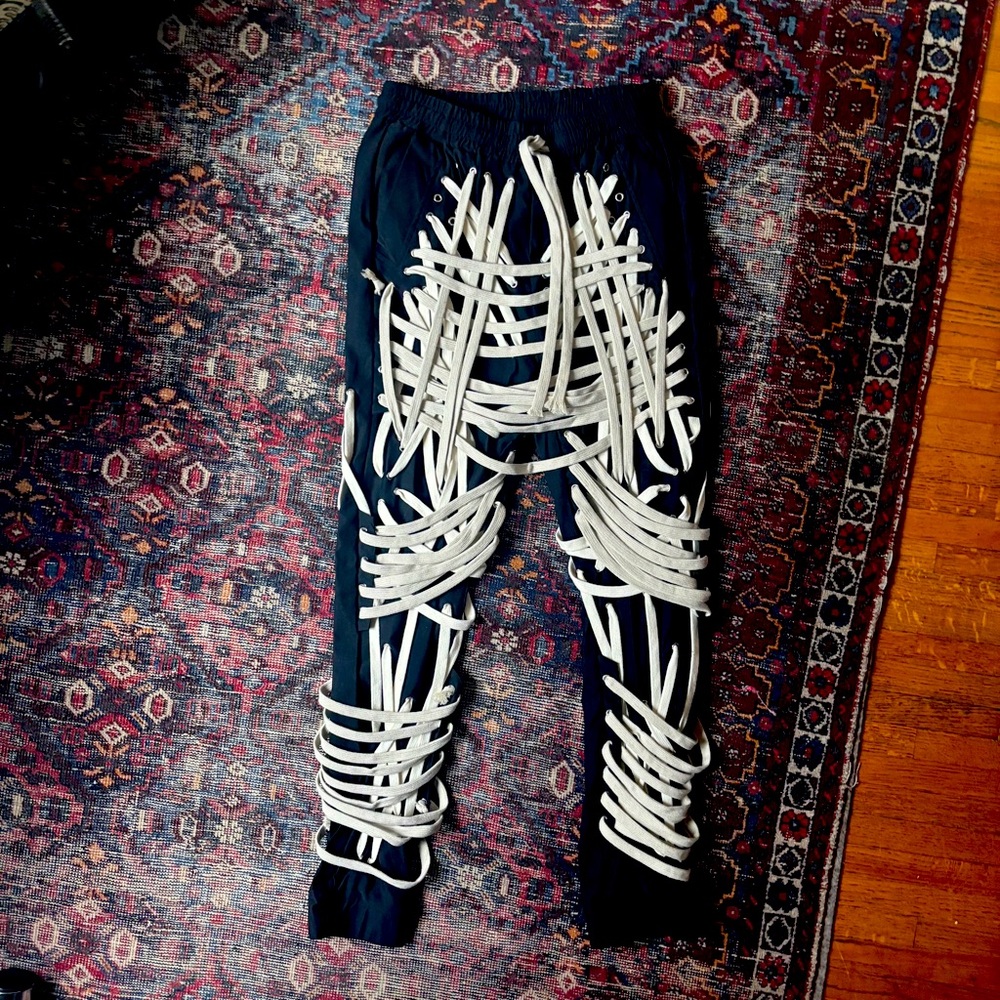Rick Owens INSPIRED Black Mega Laced Joggers